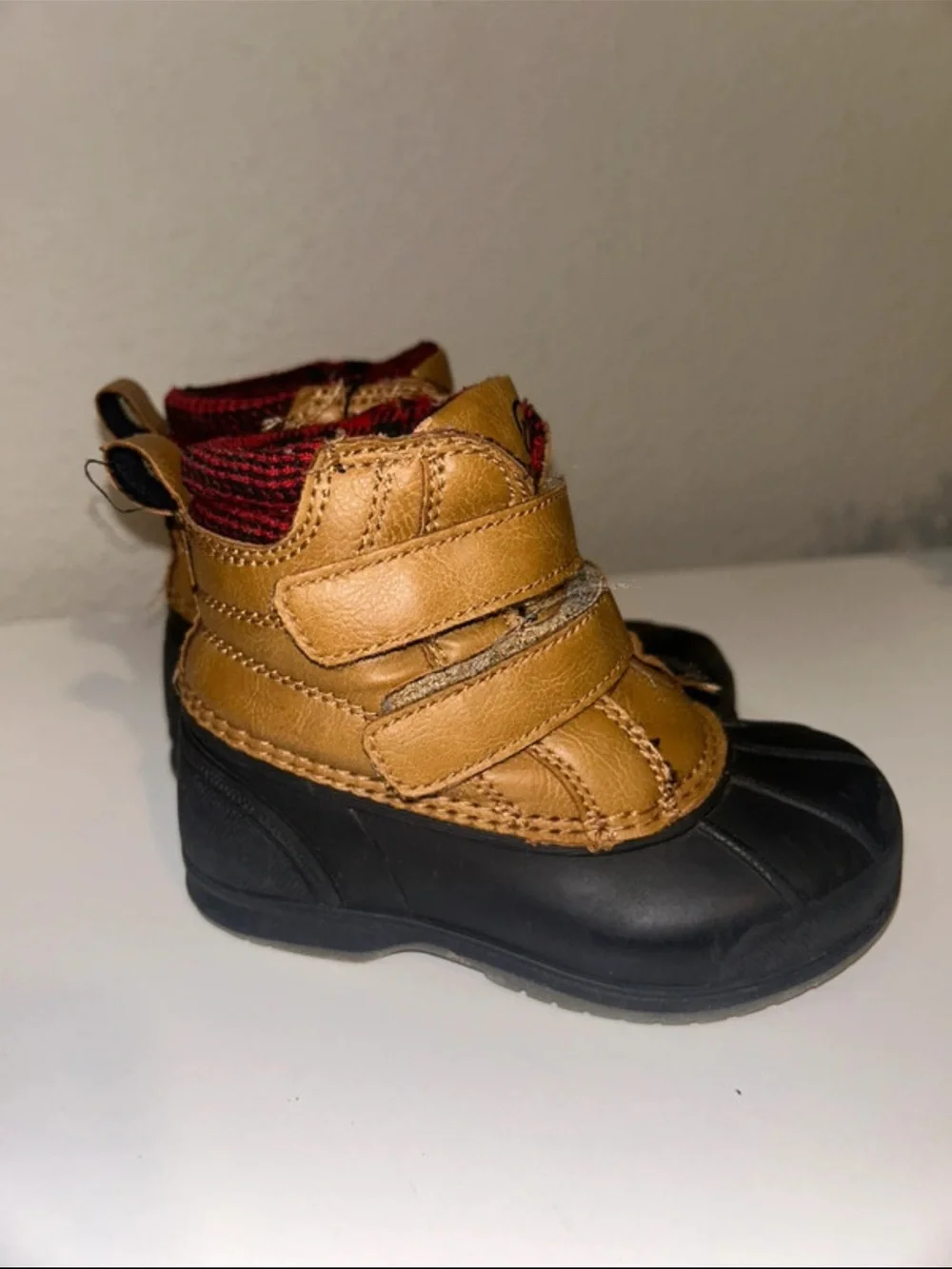 Magellan Outdoors Tan and Black Kids Winter Boots with Double Straps